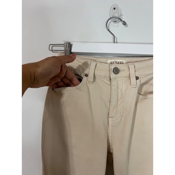 SHYANNE Cream/Ivory Western Country High Rise Stretch Flare Jeans Frayed Hem SIZ - Picture 6 of 10